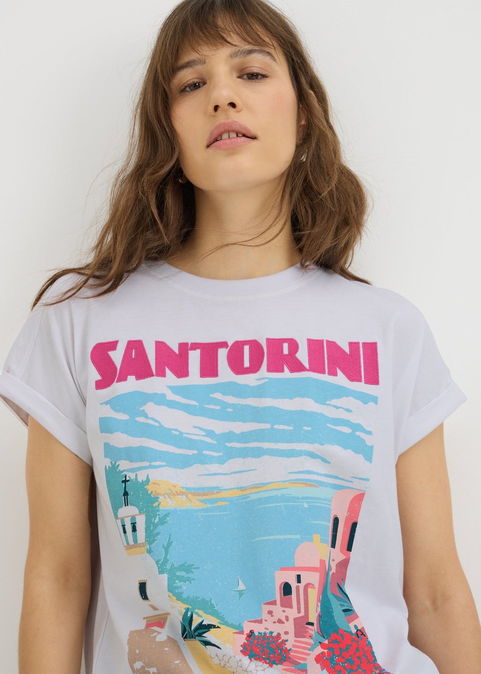 White Santorini Graphic T-Shirt