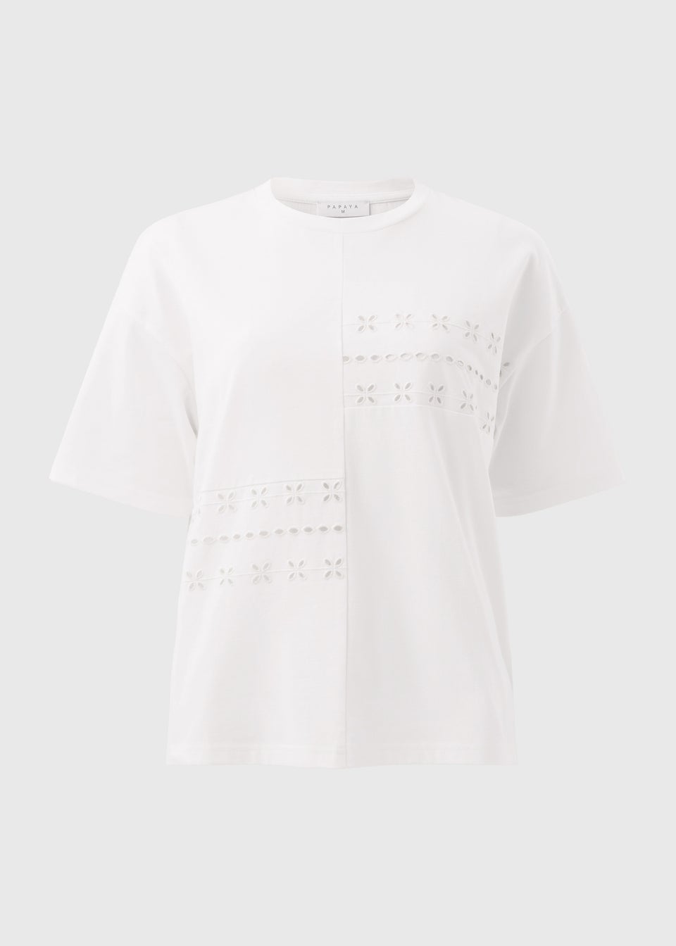 White Patchwork Broderie T-Shirt