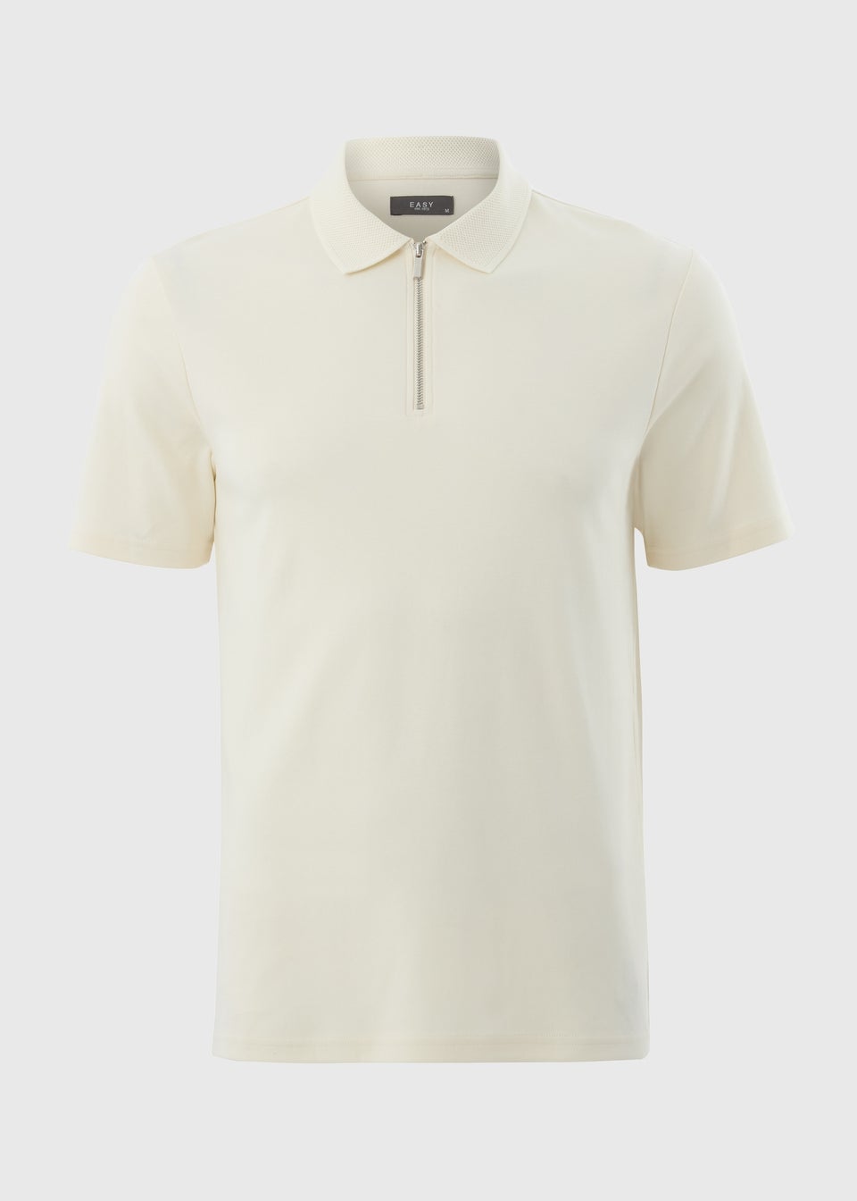 Cream Interlock 1/4 Zip Polo Shirt