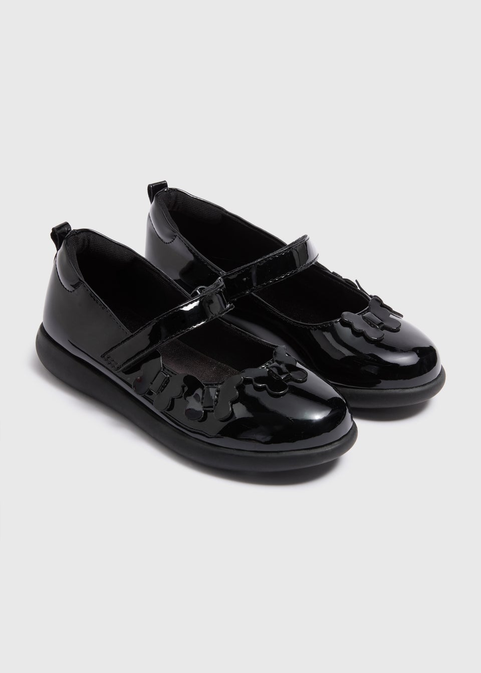 Girls Black Scuff Resistant School Shoes (Younger 8-Older 3)