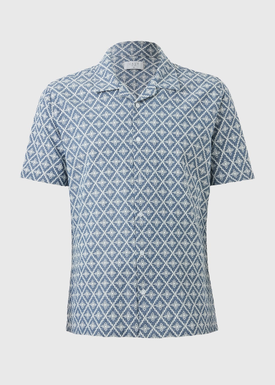 Lincoln Blue Chambray Textured Embroidered Shirt