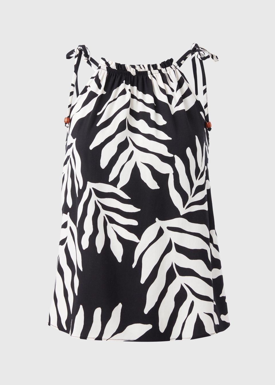 Black Leaf Print Cami Top
