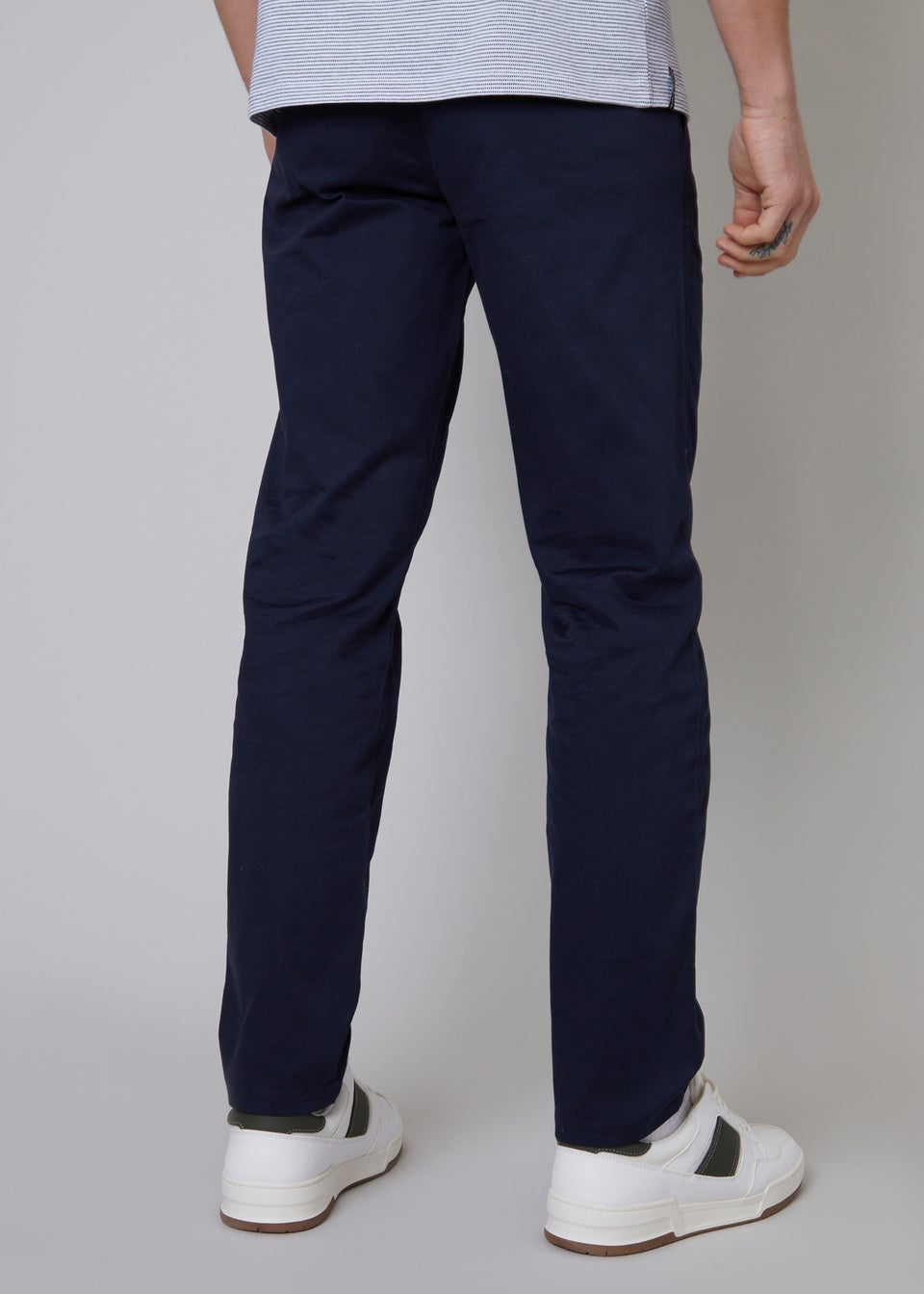 Threadbare Navy 2-Pack Regular Fit Cotton Chino Trousers With Stretch