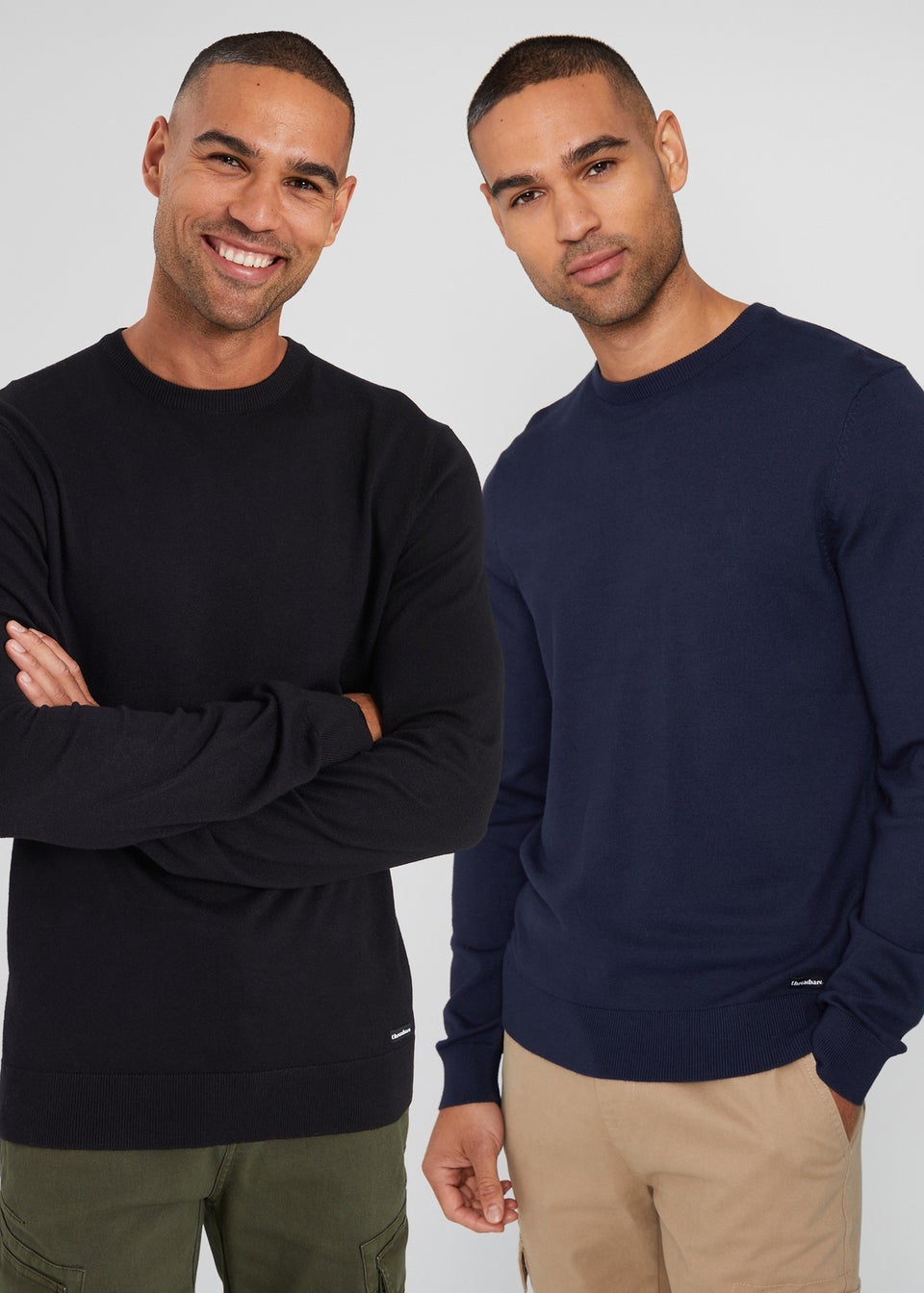 Threadbare Navy  2 Pack Crew Neck Knitted Jumpers
