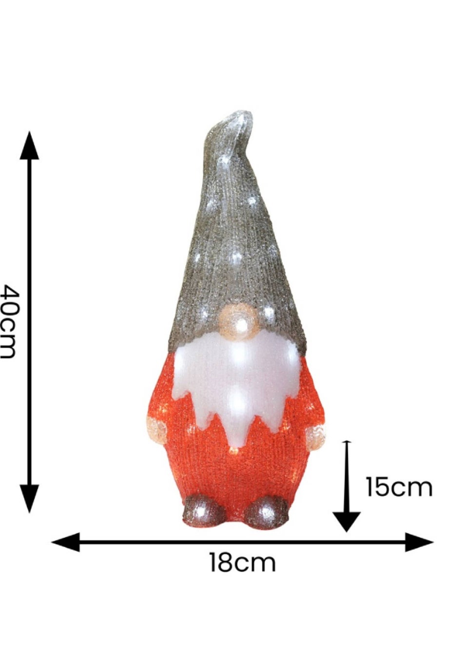 ValueLights Red Gilbert Gonk LED Christmas Decoration (40cm x 15cm x 18cm)