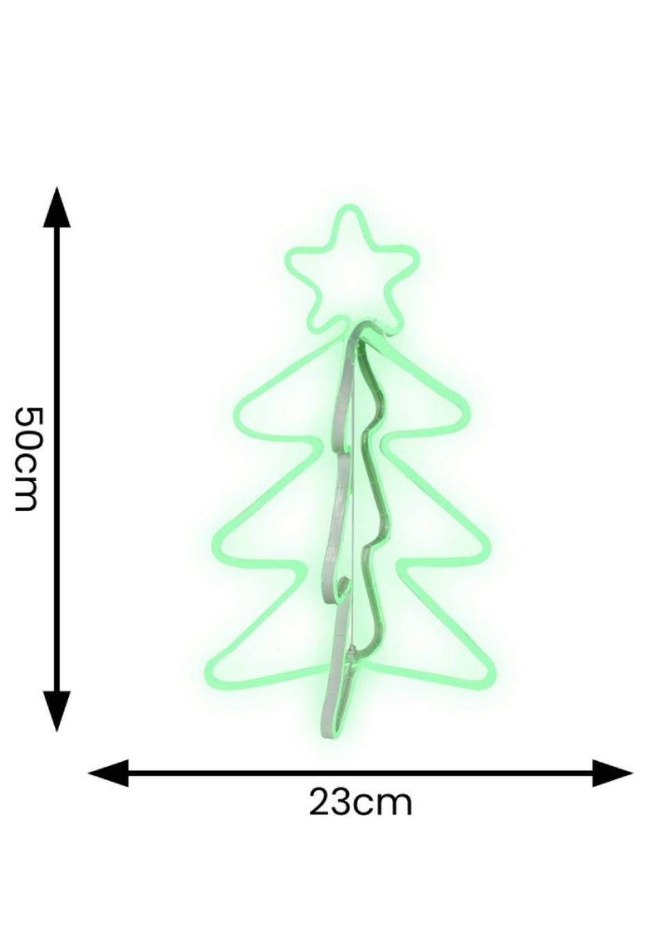 ValueLights Noble Green Neon Style LED Lit Christmas Tree (50cm x 23cm x 23cm)