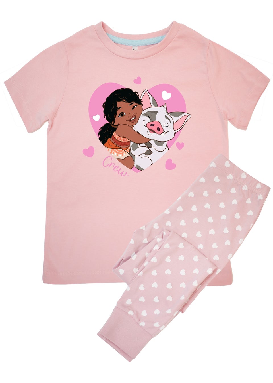 Disney Pink Moana Simea & Pua Crew Kids Hearts Pyjamas (3-6 Years)