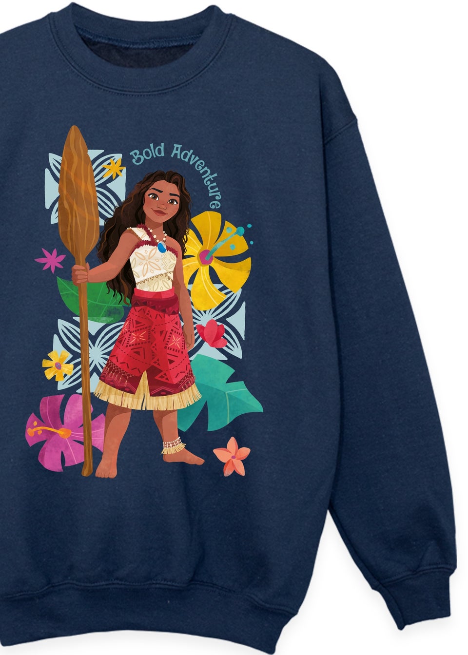 Disney Navy Moana Adventure Flowers Kids Sweatshirt (3-13 Years)
