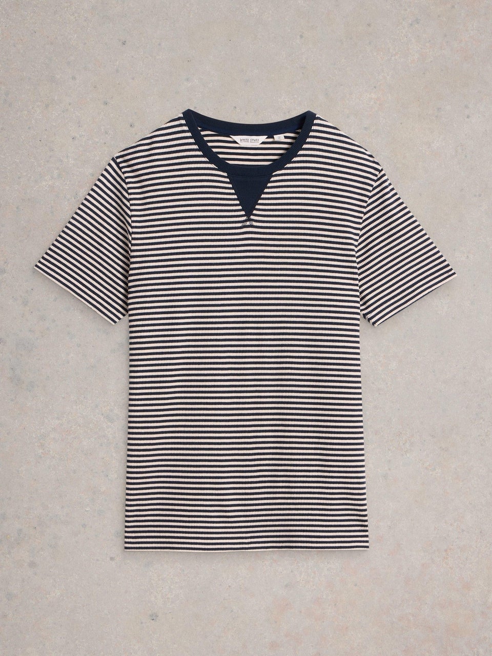 Gestreiftes Rippen-T-Shirt