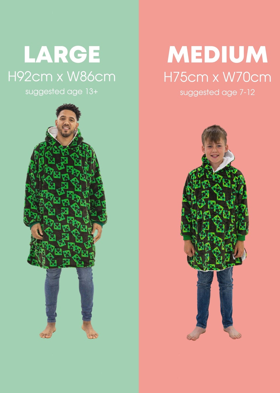 Minecraft Wearable Hooded Sherpa Lined Fleece