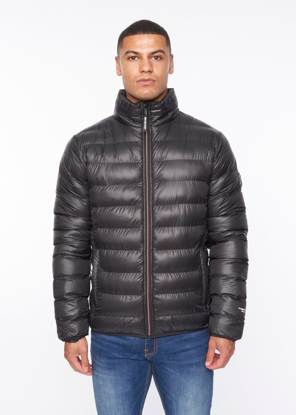 Duck & Cover Black Shemmy Quilted Jacket