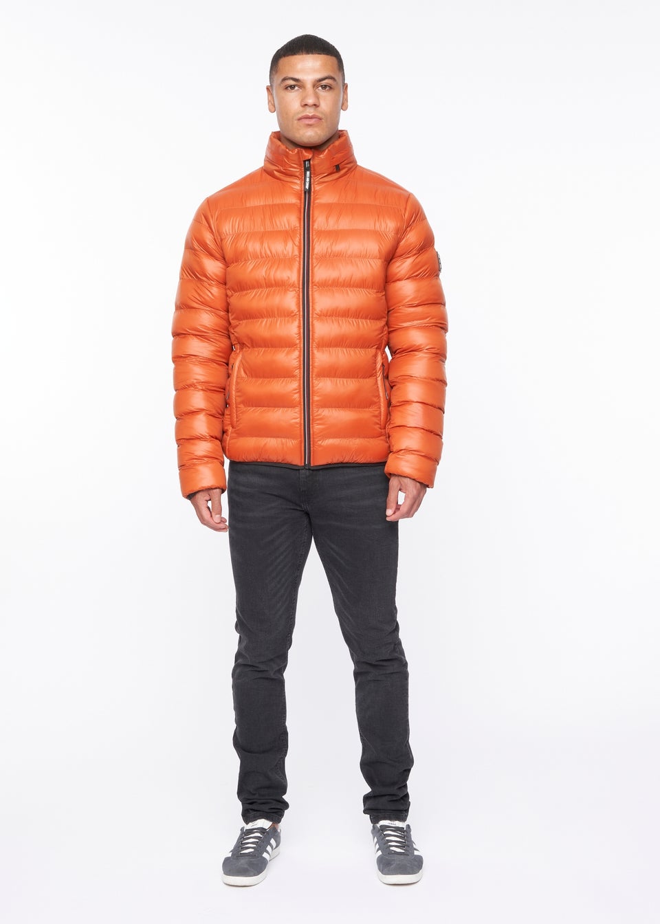 Orange quilted jacket 2025