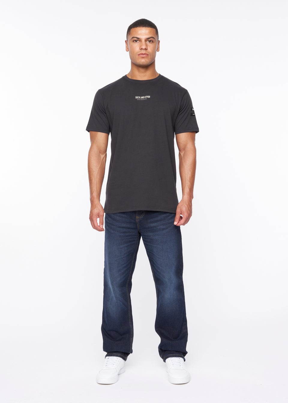 Duck & Cover Dark Wash  Rushawn Relaxed Fit Jeans
