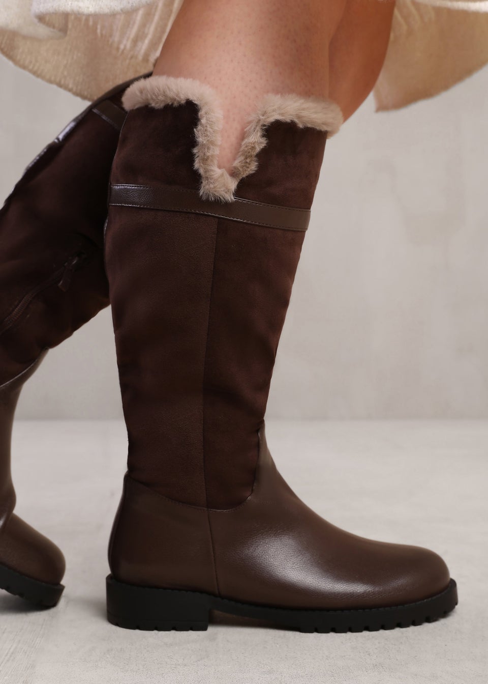 Where's That From Brown Kendra Wide Calf Knee High Boots