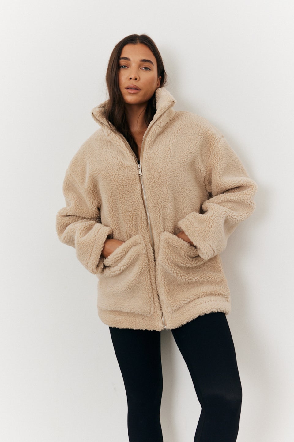 In The Style Stone Teddy Borg Zip Through Jacket Matalan