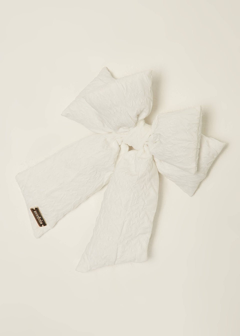 Madein White Quilted Dahlia 3D Hair Bow