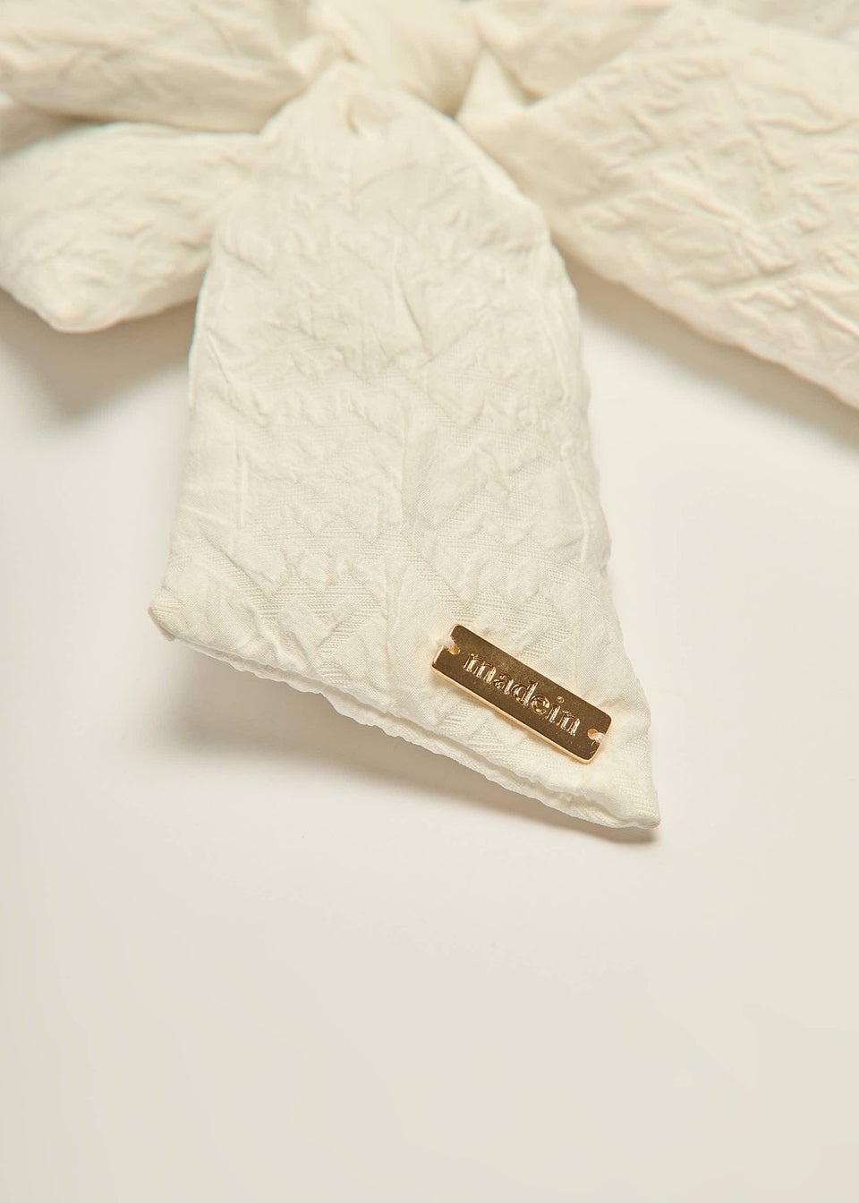 Madein White Quilted Dahlia 3D Hair Bow