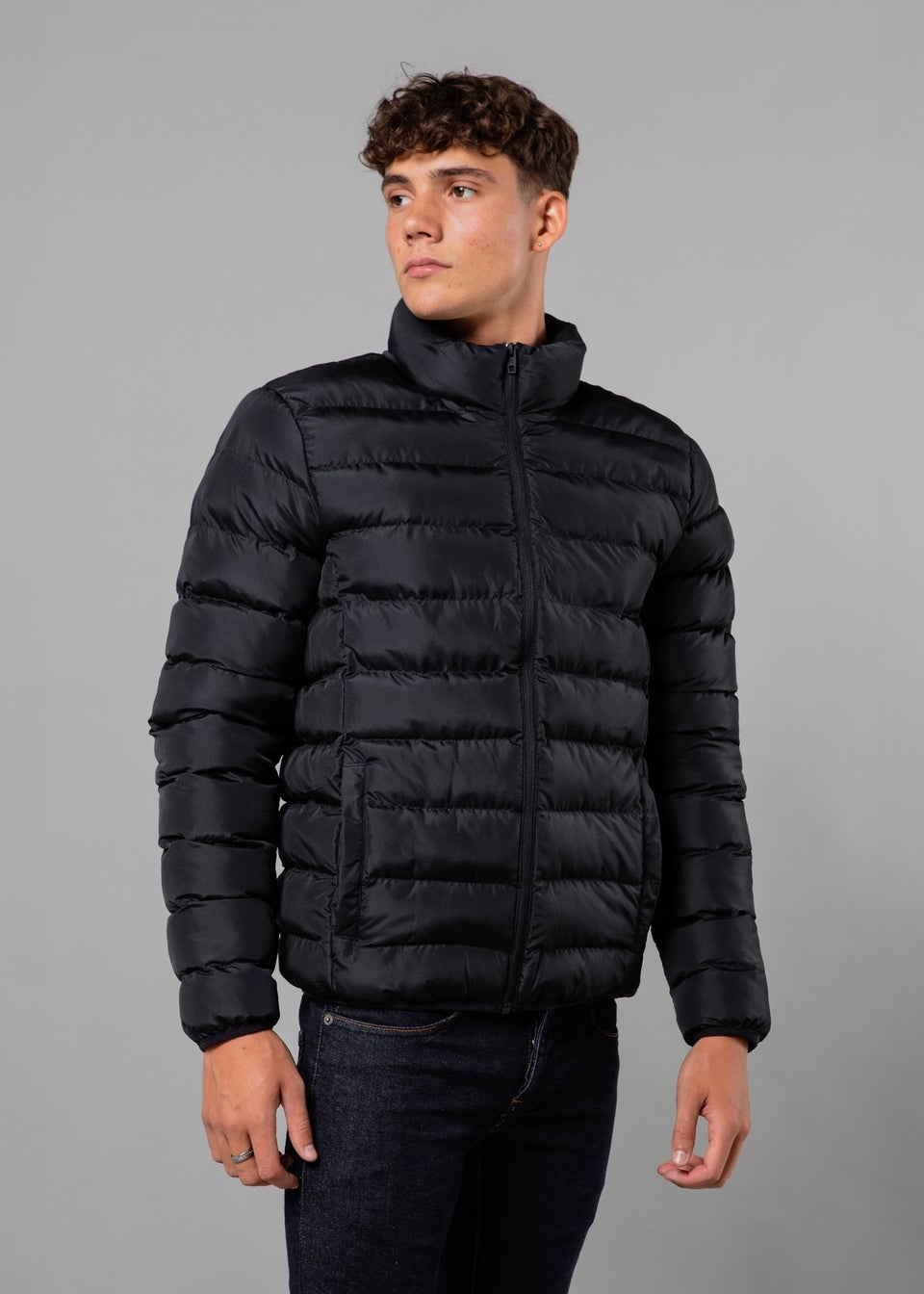 French Connection Navy Funnel Neck Puffer Jacket Matalan
