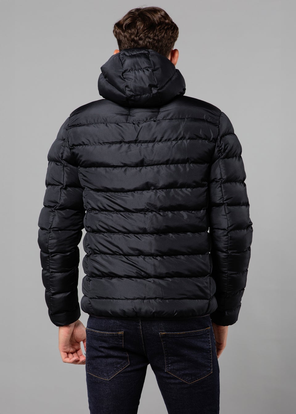 French Connection Navy Hooded Puffer Jacket