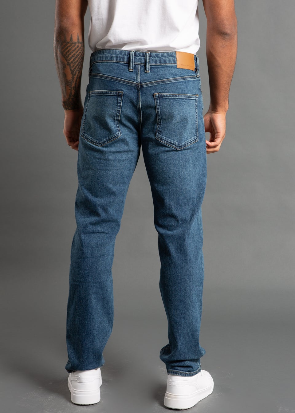 French Connection Blue Cotton Regular Fit Stretch Jeans