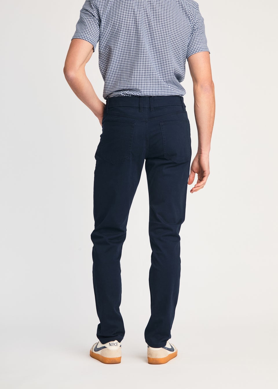 French Connection Navy Cotton Five-Pocket Chino Trousers