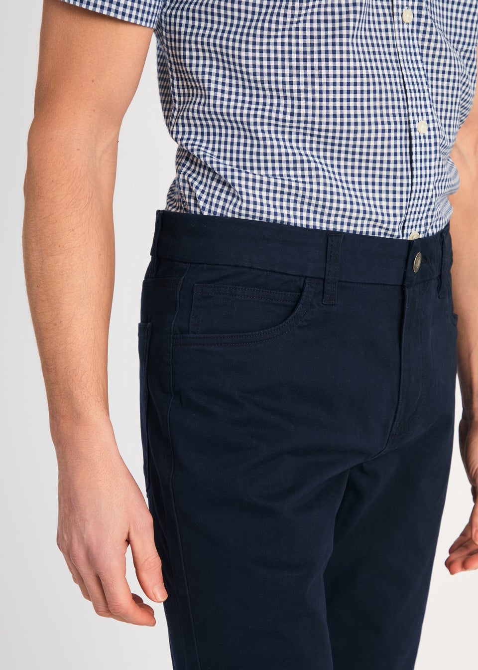 French Connection Navy Cotton Five-Pocket Chino Trousers