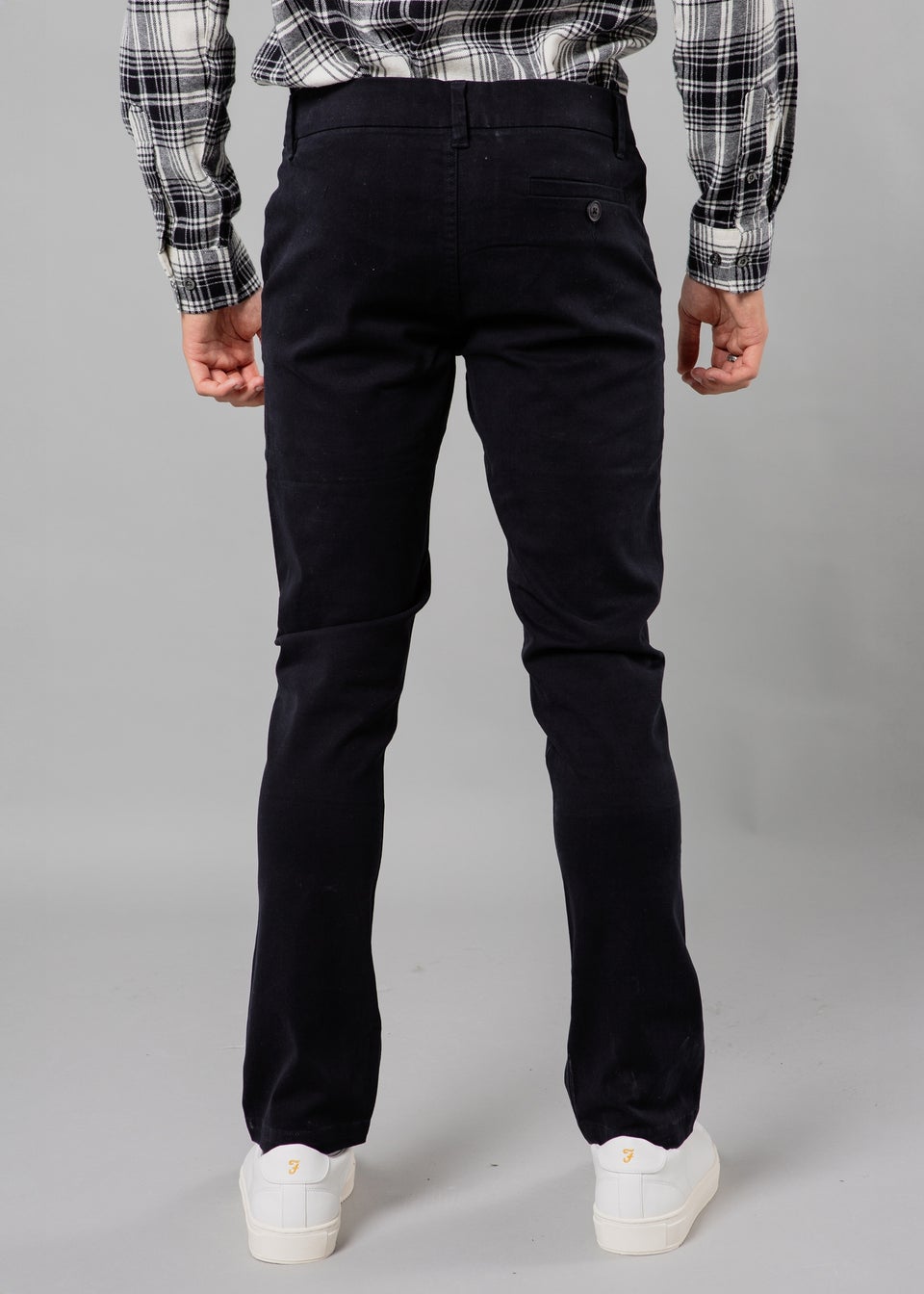 French Connection Navy Cotton Regular Fit Chino Trousers
