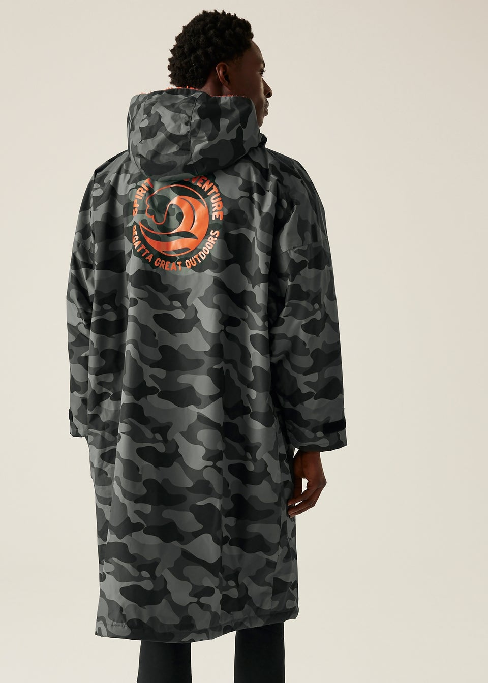 Regatta Grey Black Camo Adult Changing Waterproof Hydrofort Robe