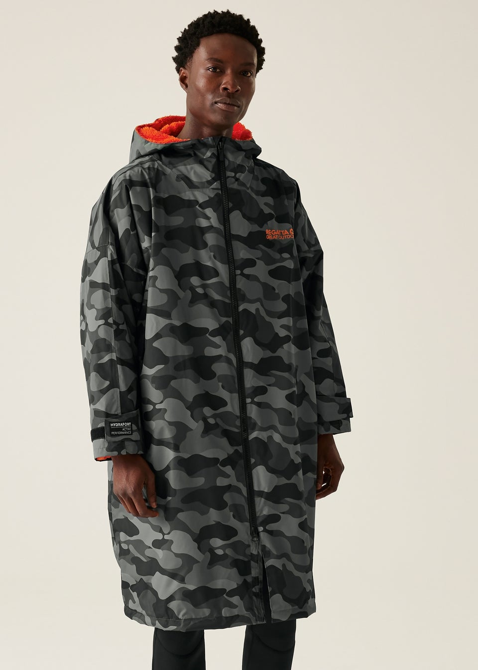 Regatta Grey Black Camo Adult Changing Waterproof Hydrofort Robe