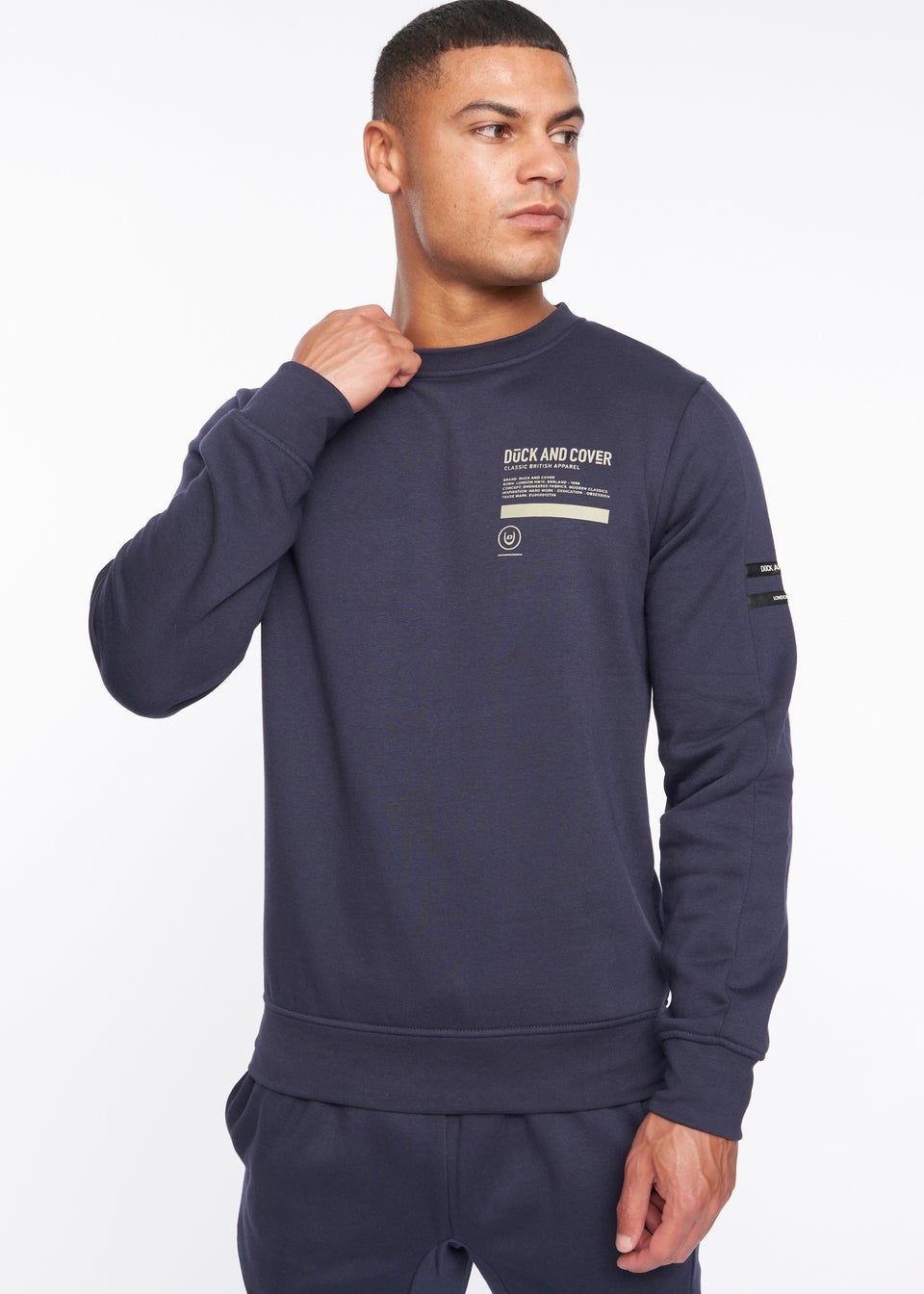 Duck & Cover Navy Jennerkins Crew Sweatshirt