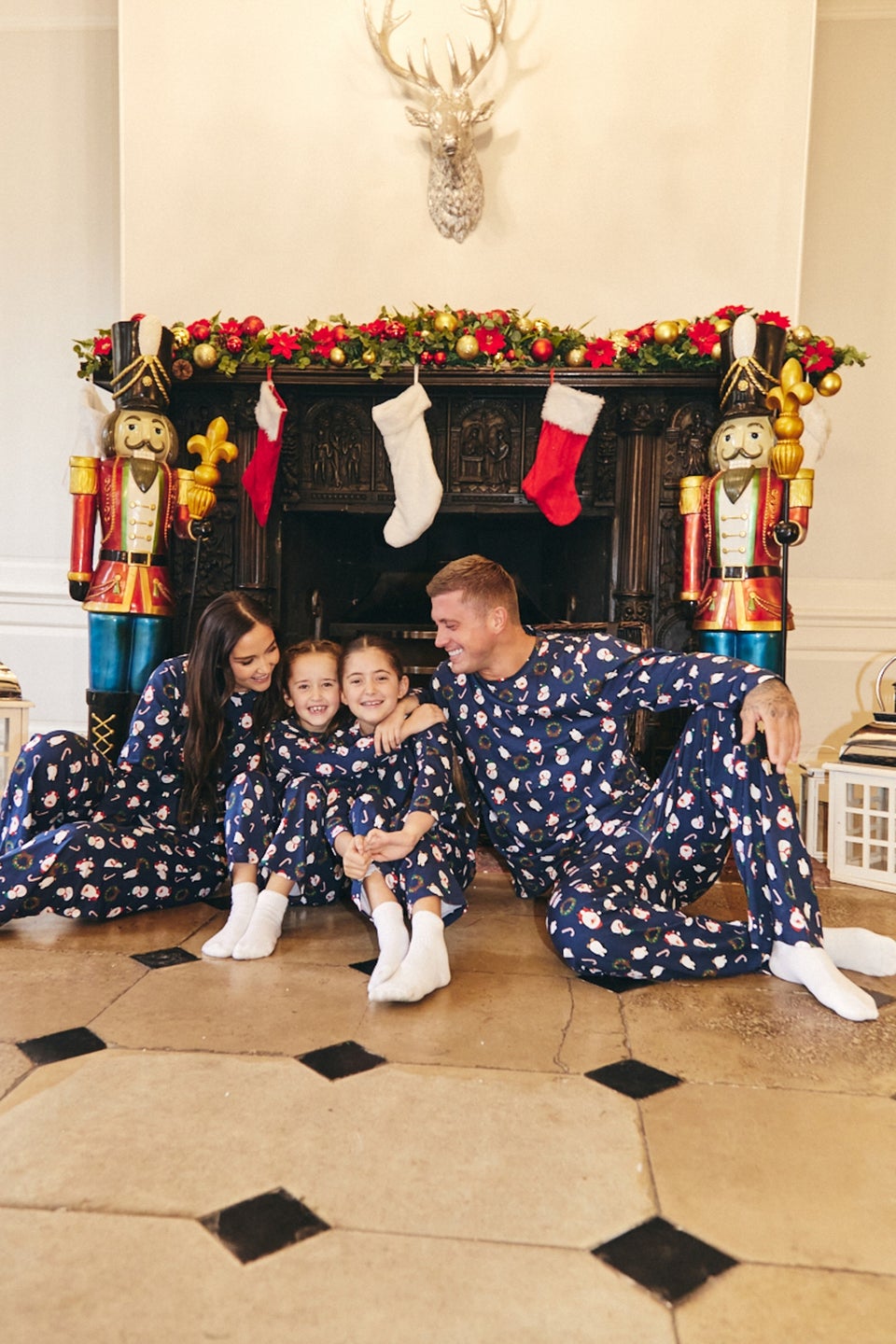 In The Style Navy Festive Print Matching Family Pyjama Set