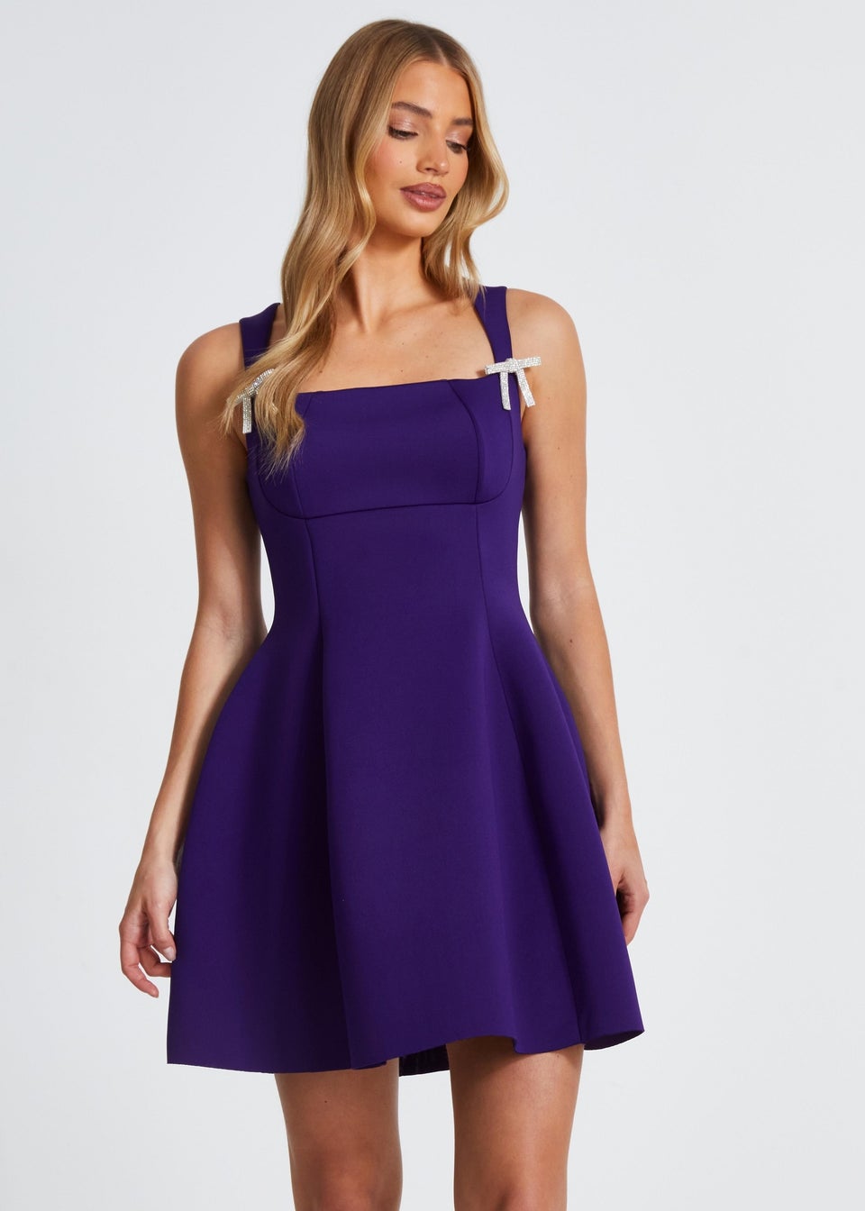 Quiz Purple A Line Mini Dress