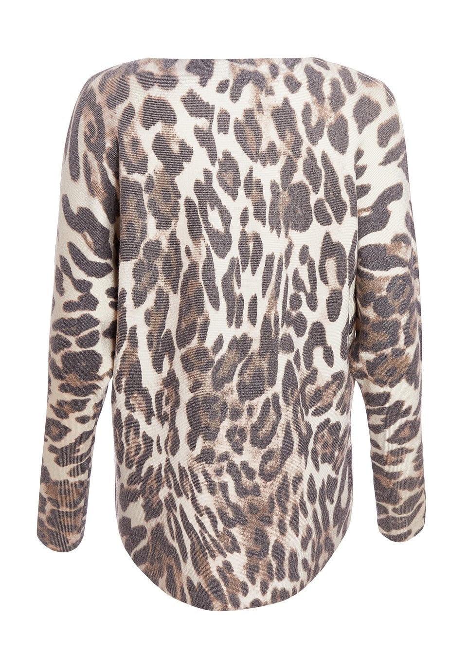 Quiz Beige Knit Leopard Print Jumper Matalan