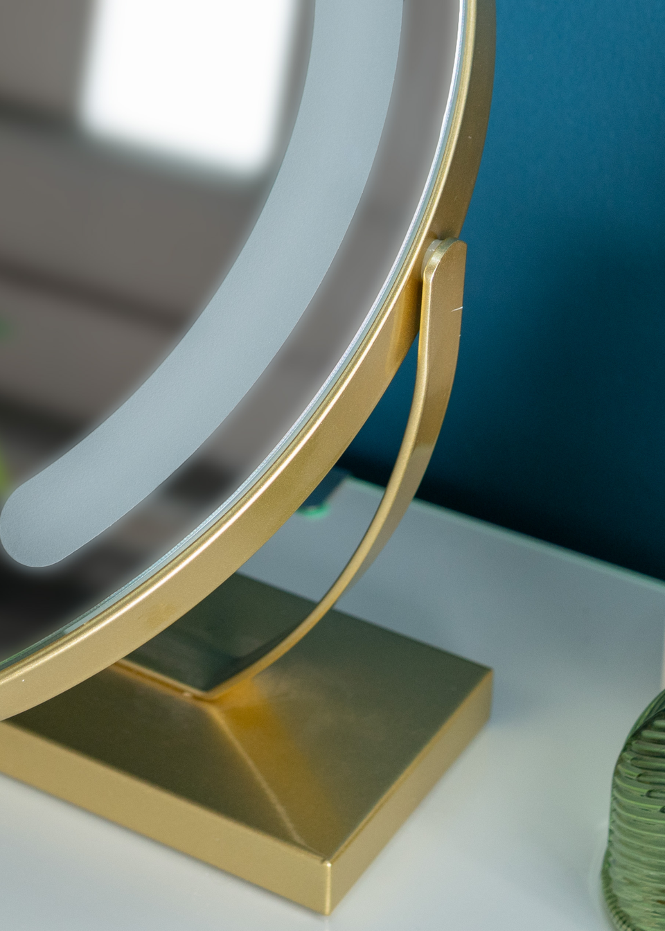 ValueLights Gold Vanity Adjustable Make Up Mirror with Dimmable Light (38cm x 41cm x 10cm)