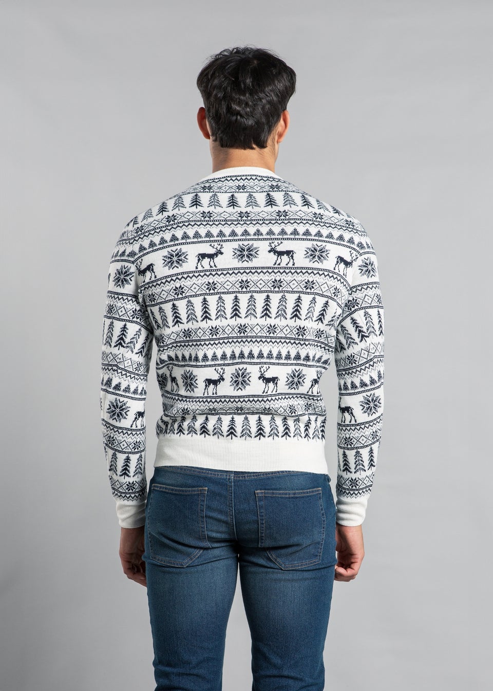 Tokyo Laundry White Festive Crew Neck Jacquard Knit Jumper