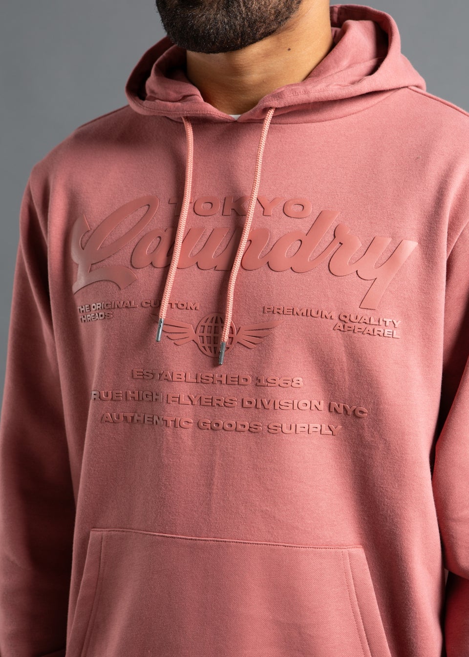 Tokyo Laundry Apricot Raised Rubber Print Hoody with Drawcord