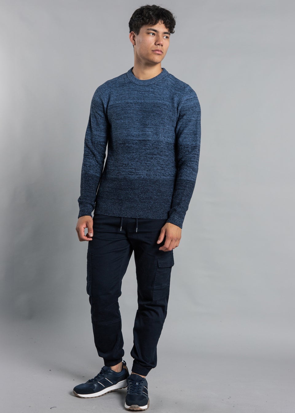Tokyo Laundry Blue Colour-Block Crew Neck Knit Jumper