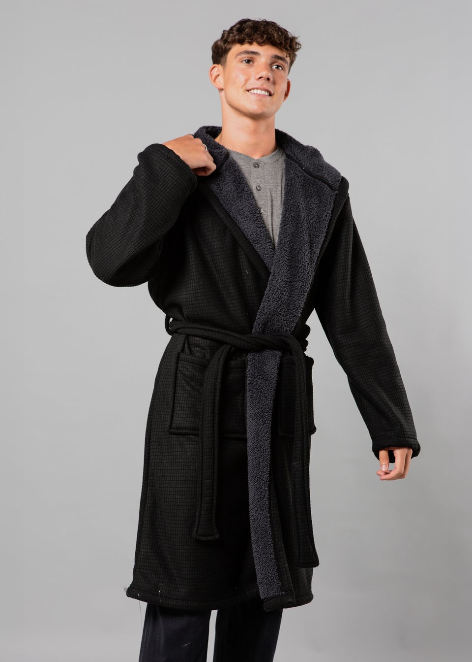 Tokyo Laundry Black Waffle Dressing Gown Matalan