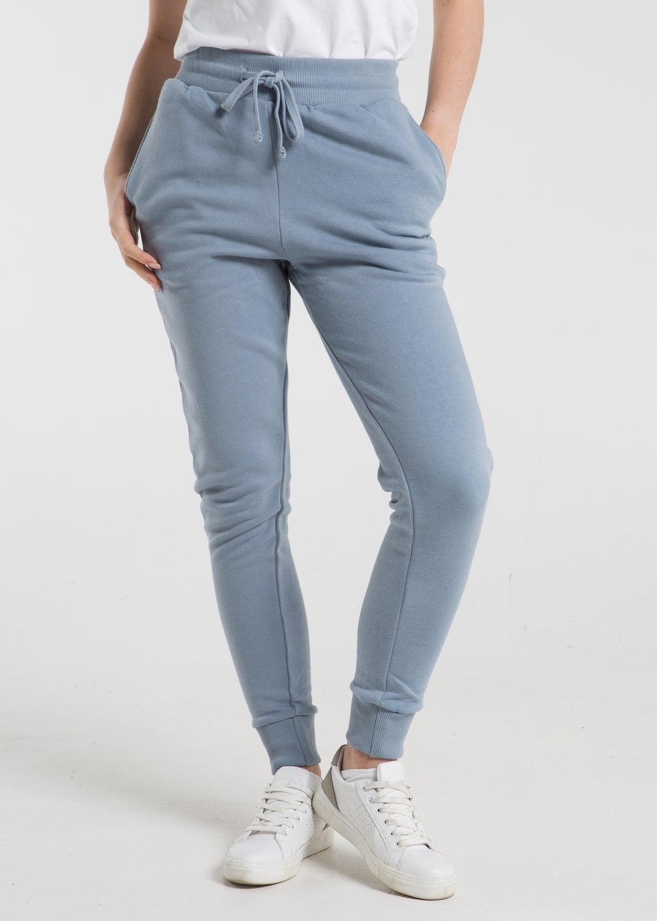 French Connection Blue Cotton Blend Slim fit Drawstring Joggers