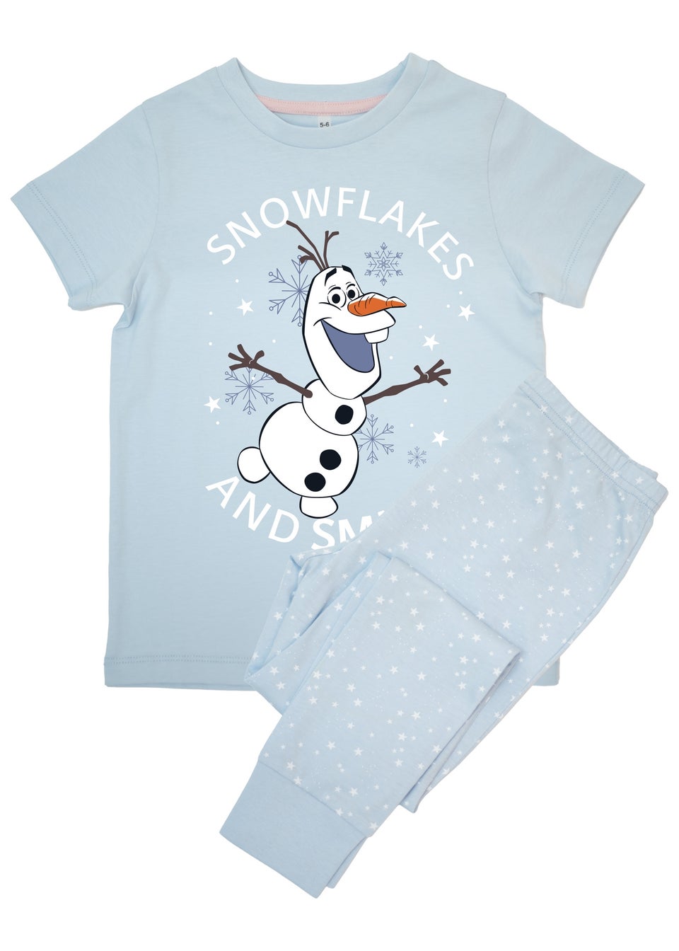 Disney Frozen Olaf Snowflakes & Smiles Kids Blue Stars Pyjamas (3-8 Years)