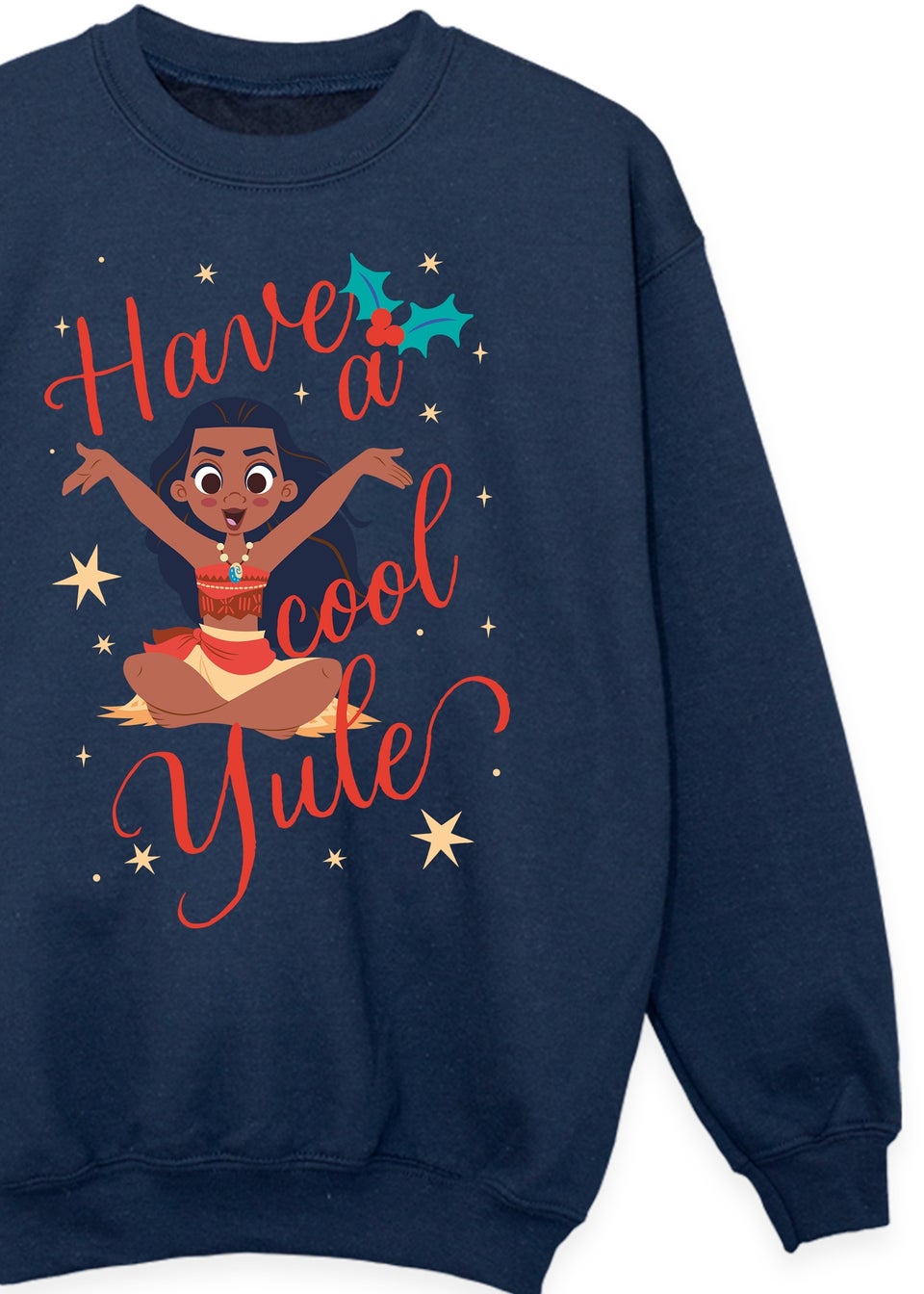 Disney Moana Have A Cool Yule Kids Navy Sweatshirt (3-13 Years)