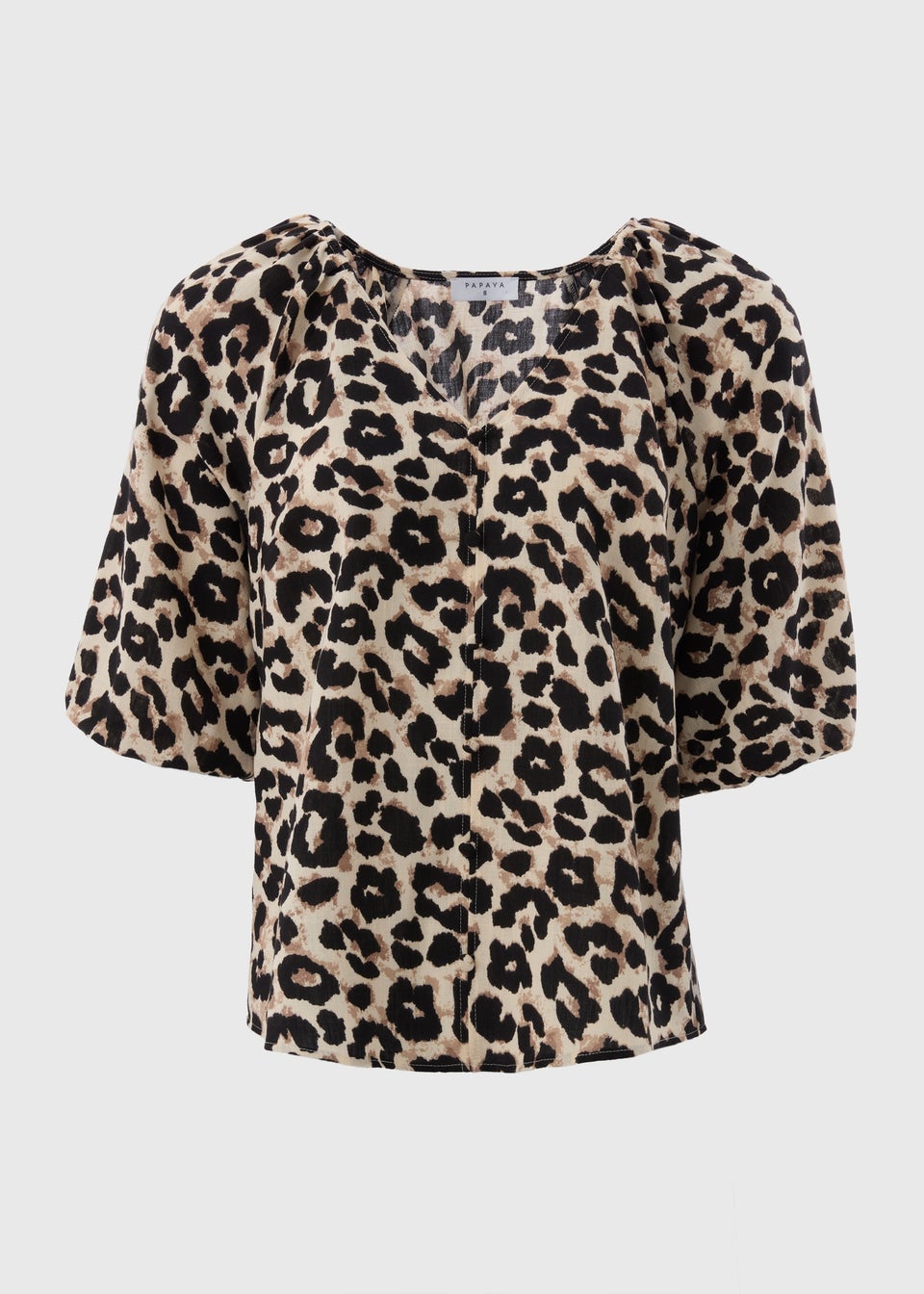 Brown Leopard Print Tea Blouse