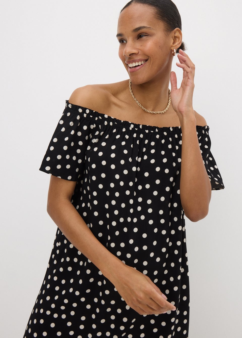 Black Spot Bardot Mini Dress