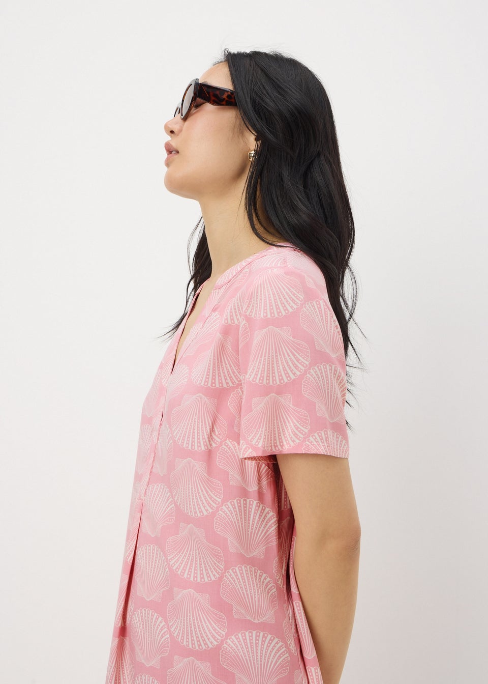 Peach Shell Popover Tunic