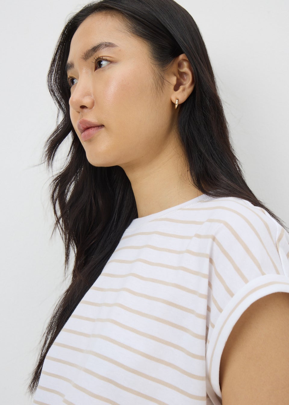 White Stripe Short Sleeve T-Shirt
