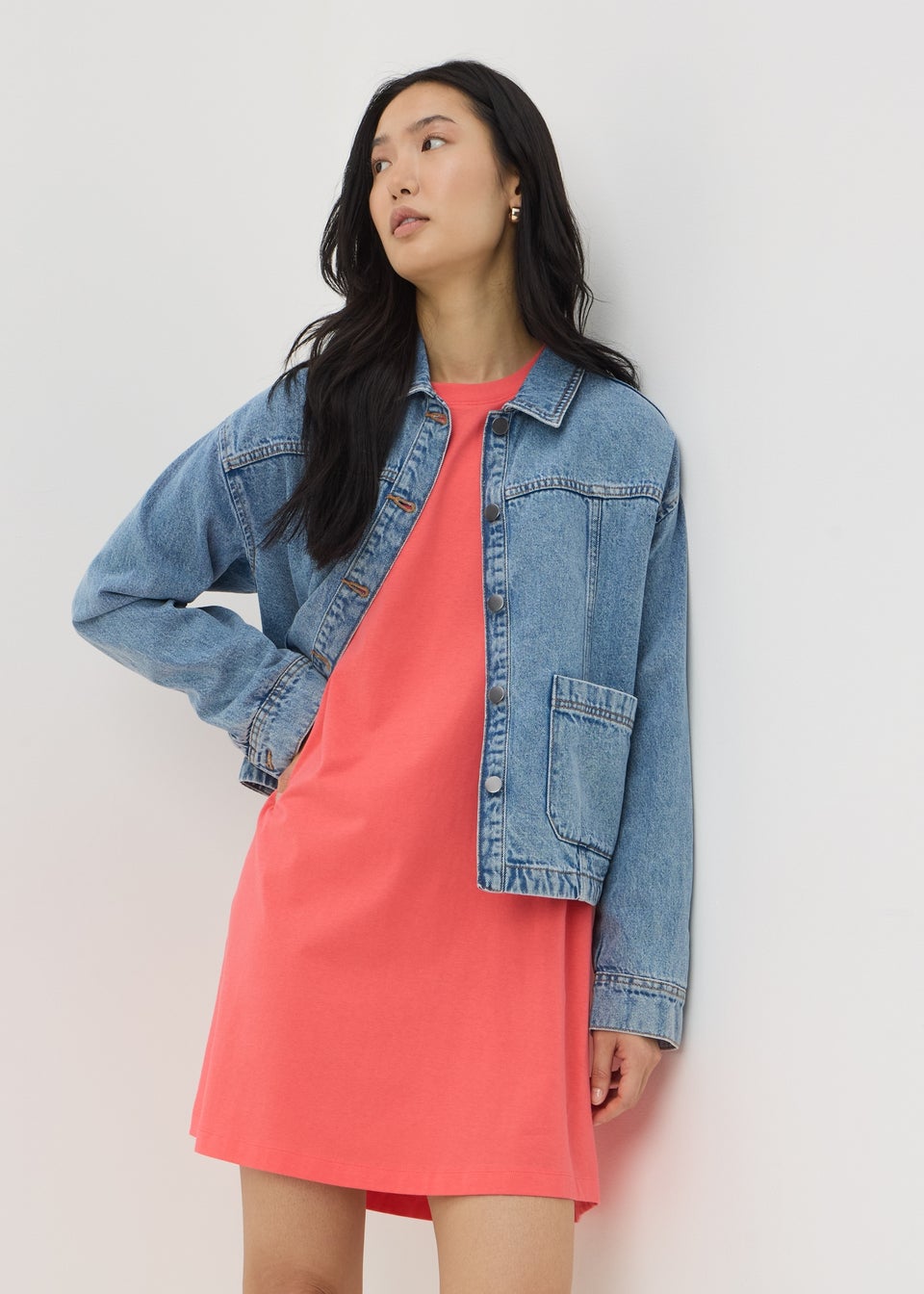 Coral T-Shirt Dress