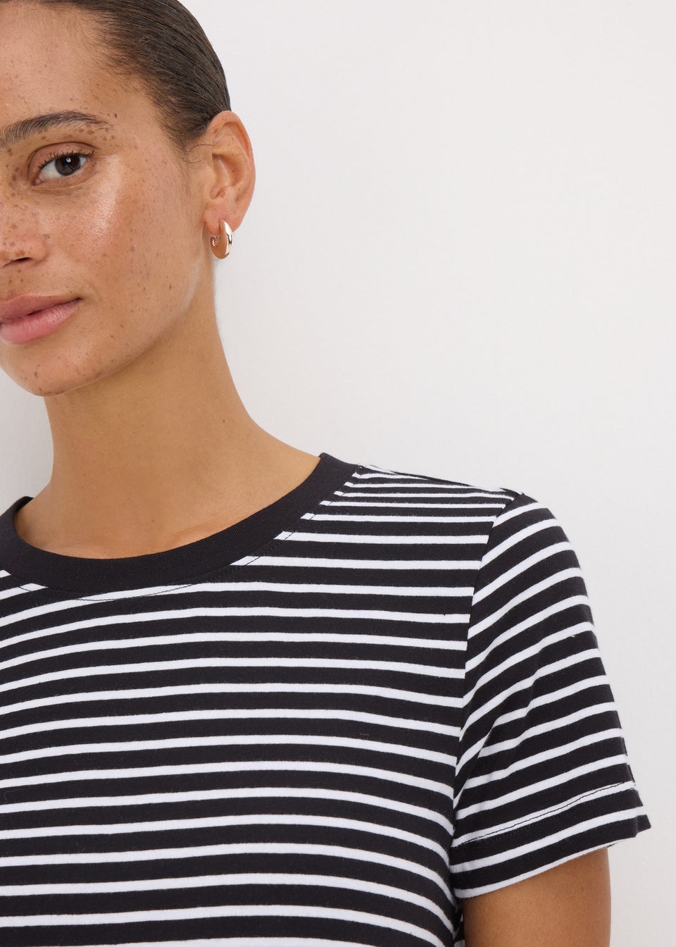 Black Stripe Mini T-Shirt Dress