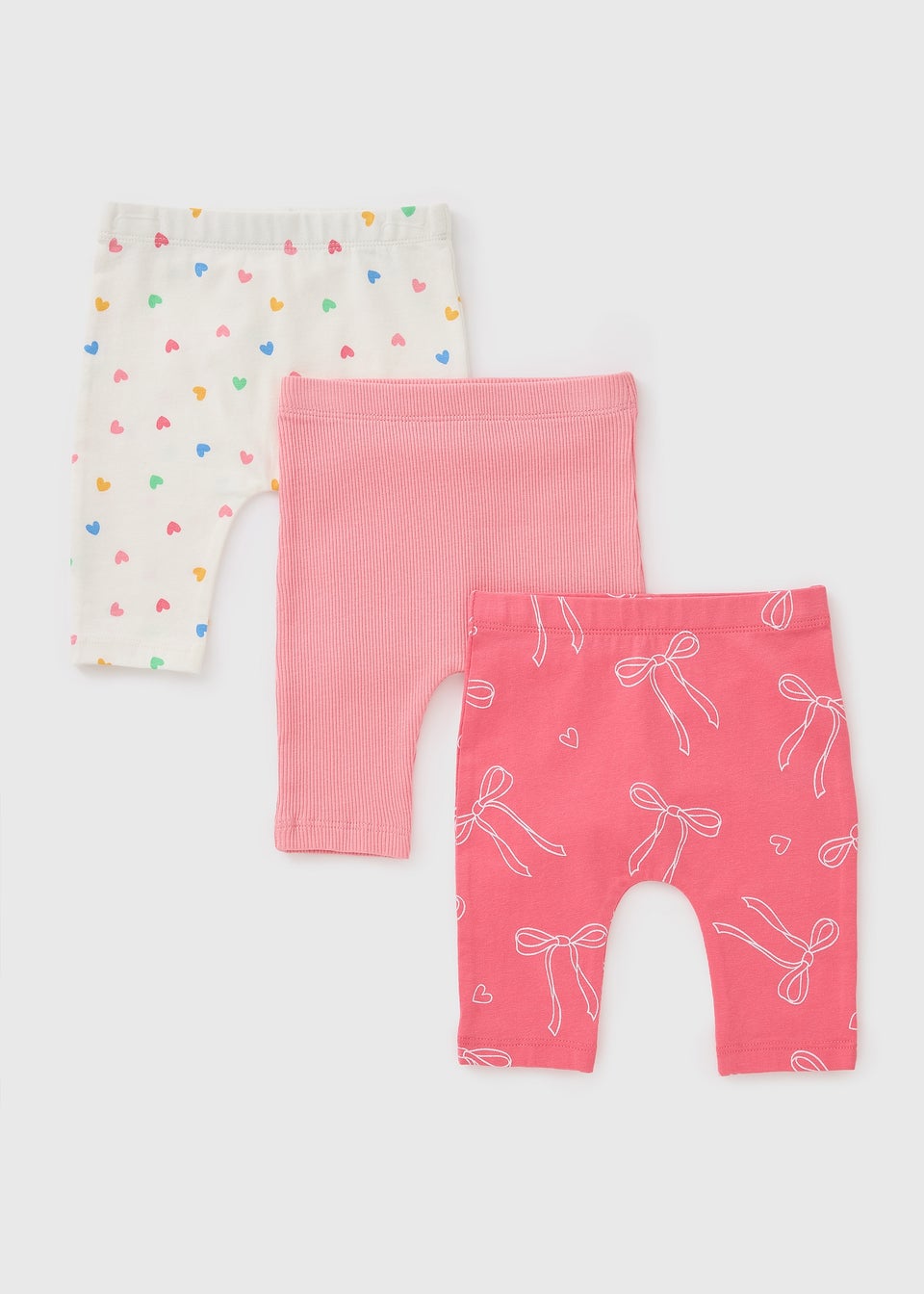 Girls 3 Pack Pink Leggings (Newborn-23mths)