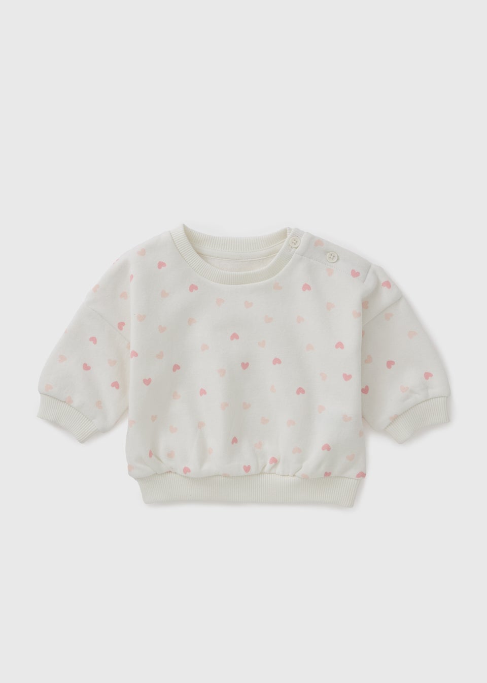 Girls Cream Spot Heart Sweatshirt (Newborn-23mths)