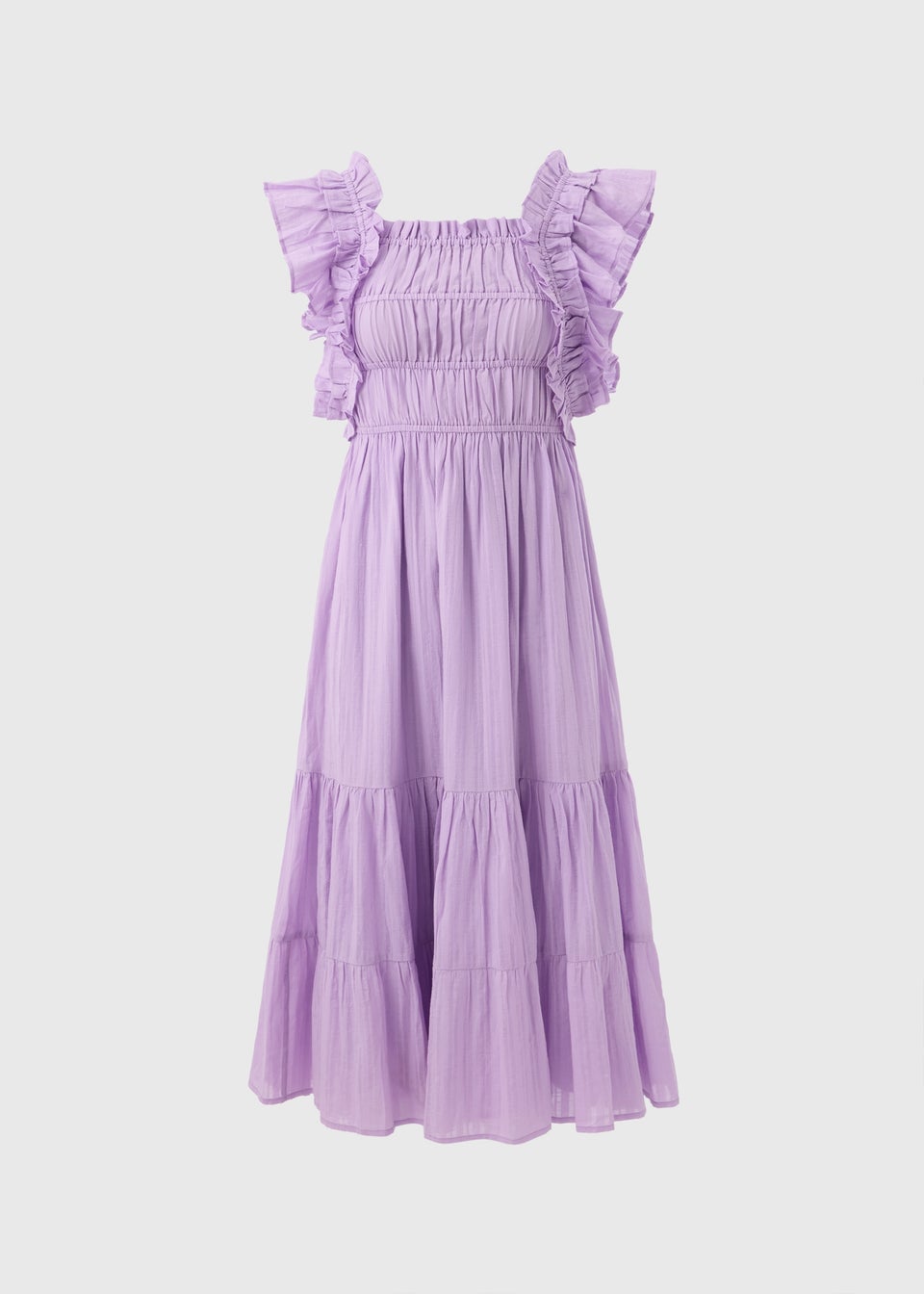 Lilac Frill Midi Dress